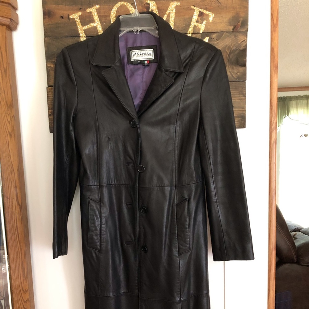 Italian made Leather jacket long